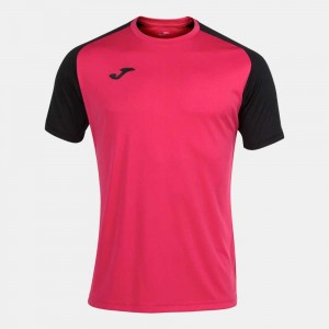 Joma Academy Iv Short Sleeve T-shirt Erkek Tişört Küpe Çiçeği Siyah | 73KBRQWOU