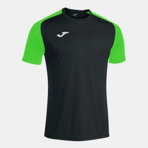 Joma Academy Iv Short Sleeve T-shirt Fluor Erkek Tişört Siyah Yeşil | 72RKXIOGM