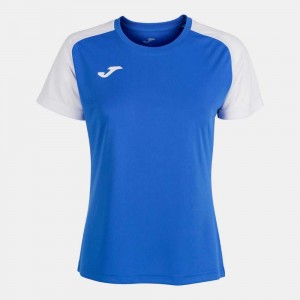 Joma Academy Iv Short Sleeve T-shirt Kadın Tişört Kraliyet Mavisi Beyaz | 98YNMWLEH