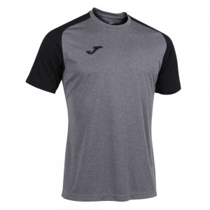 Joma Academy Iv Short Sleeve T-shirt Melange Erkek Tişört Gri Siyah | 32AVCMGZS