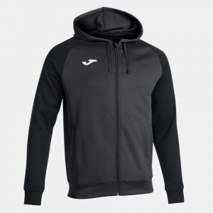 Joma Academy Iv Zip up Hoodie Anthracite Erkek Eşofman Koyu Gri Siyah | 96UYPFCKQ