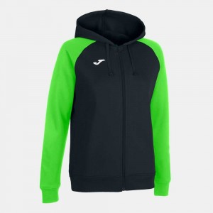 Joma Academy Iv Zip up Hoodie Fluor Kadın Eşofman Siyah Yeşil | 28MUECLXS