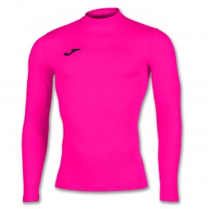 Joma Academy Shirt Brama Fluor L/S Erkek Tişört Pembe | 61HFZKYTN