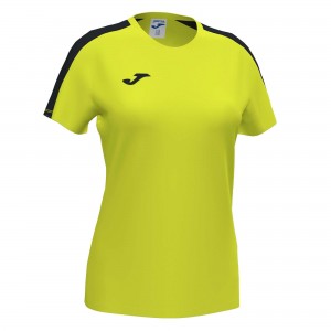 Joma Academy T-shirt Fluor S/S Kadın Tişört Sarı Siyah | 85BJIDKLM