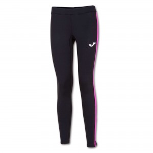 Joma Ascona Long Tight fluor Kadın Pantolon Siyah Pembe | 79OCKPLJH