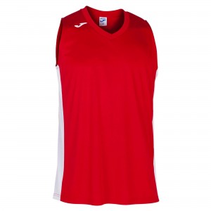 Joma Cancha Iii T-shirt Sleeveless Erkek Tişört Kırmızı Beyaz | 81ZNOYCPI