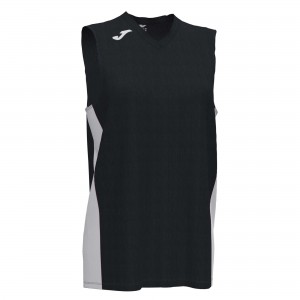 Joma Cancha Iii T-shirt Sleeveless Kadın Tişört Beyaz Siyah | 56HKWAFSU