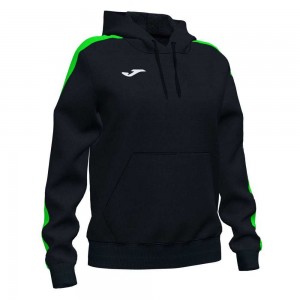 Joma Championship Iv Hoodie Fluor Kadın Tişörtü Siyah Yeşil | 96YBLQDWJ