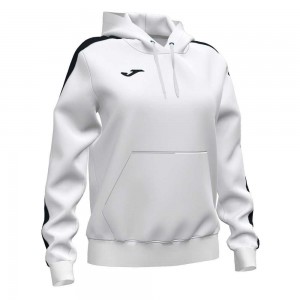 Joma Championship Iv Hoodie Kadın Tişörtü Beyaz Siyah | 54QYNUKAL