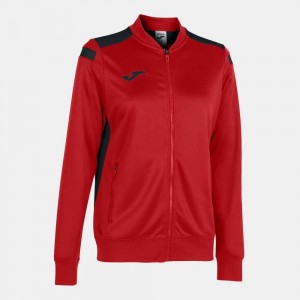 Joma Championship Vi Full Zip Sweatshirt Kadın Eşofman Kırmızı Siyah | 39UMAROSH