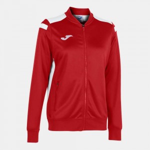 Joma Championship Vi Full Zip Sweatshirt Kadın Eşofman Kırmızı Beyaz | 46VCNISAL