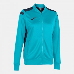 Joma Championship Vi Full Zip Sweatshirt Fluor Kadın Eşofman Turkuaz Lacivert | 27QKASRED