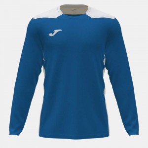 Joma Championship Vi Long Sleeve T-shirt Erkek Tişört Kraliyet Mavisi Beyaz | 90KRWIJSZ