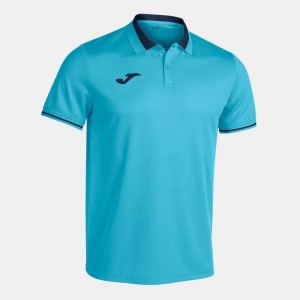 Joma Championship Vi Short Sleeve Polo Fluor Erkek Tişört Turkuaz Lacivert | 26BCQKEYG