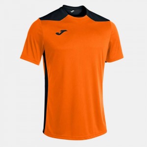 Joma Championship Vi Short Sleeve T-shirt Erkek Tişört Turuncu Siyah | 43EHZNIJO