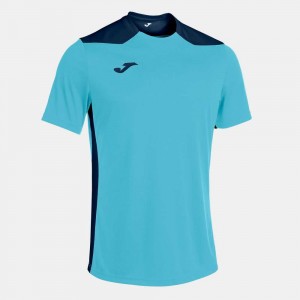 Joma Championship Vi Short Sleeve T-shirt Fluor Erkek Tişört Turkuaz Lacivert | 49YLDGENO