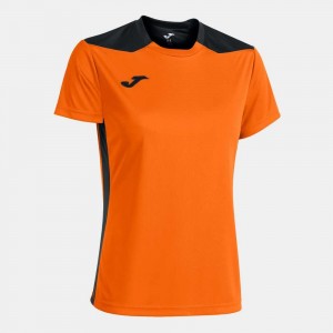 Joma Championship Vi Short Sleeve T-shirt Kadın Tişört Turuncu Siyah | 69AFSXEBQ