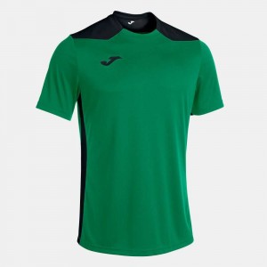 Joma Championship Vi Short Sleeve T-shirt Erkek Tişört Yeşil Siyah | 97GVCYSUZ