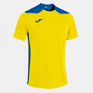 Joma Championship Vi Short Sleeve T-shirt Erkek Tişört Sarı Kraliyet Mavisi Mavi | 13QRHJIFE