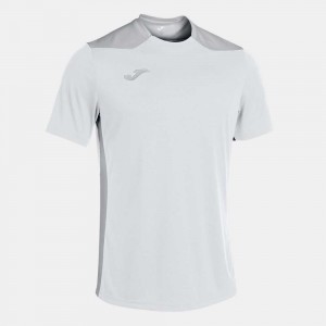 Joma Championship Vi Short Sleeve T-shirt Erkek Tişört Beyaz Gri | 13RTNSJIA