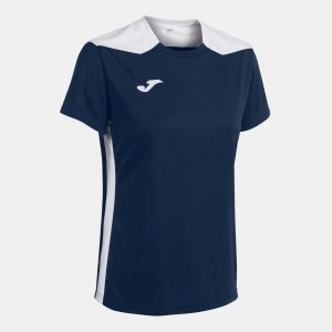 Joma Championship Vi Short Sleeve T-shirt Kadın Tişört Lacivert Beyaz | 30JCVXYIO