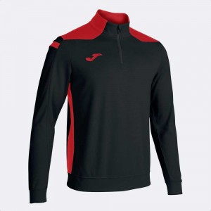 Joma Championship Vi Sweatshirt Erkek Tişörtü Siyah Kırmızı | 42NUARQTJ