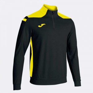 Joma Championship Vi Sweatshirt Erkek Tişörtü Siyah Sarı | 19NIHJPOF