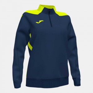 Joma Championship Vi Sweatshirt Fluor Kadın Tişörtü Lacivert Sarı | 19QPAVCIK