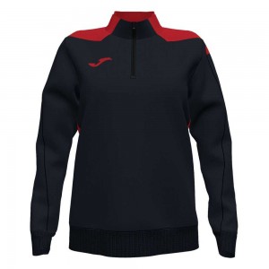 Joma Championship Vi Sweatshirt Kadın Tişörtü Siyah Kırmızı | 43PLFRUEA