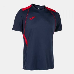 Joma Championship Vii Short Sleeve T-shirt Erkek Tişört Lacivert Kırmızı | 45QLBXJHY