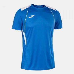 Joma Championship Vii Short Sleeve T-shirt Erkek Tişört Kraliyet Mavisi Beyaz | 62OJLFWBQ