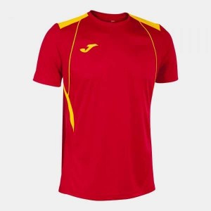 Joma Championship Vii Short Sleeve T-shirt Erkek Tişört Kırmızı Sarı | 94VAKMTGE