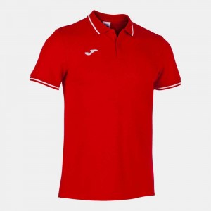 Joma Confort Ii Short Sleeve Polo Erkek Tişört Kırmızı | 59ZFOPVWU