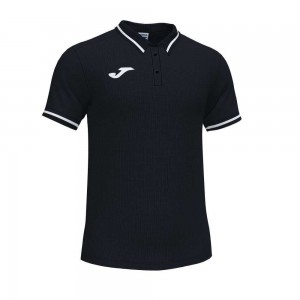 Joma Confort Ii Short Sleeve Polo Erkek Tişört Siyah | 27QPOBKYV