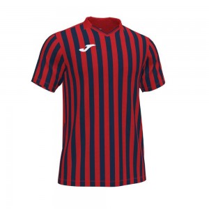 Joma Copa Ii Short Sleeve T-shirt Erkek Tişört Kırmızı Lacivert | 85DRPMKHQ