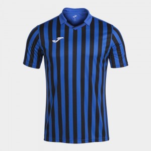 Joma Copa Ii Short Sleeve T-shirt Erkek Tişört Kraliyet Mavisi Siyah | 90OQRWEKM