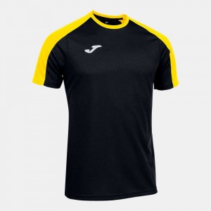 Joma Eco Championship Short Sleeve T-shirt Erkek Tişört Siyah Sarı | 75CBAIGKM