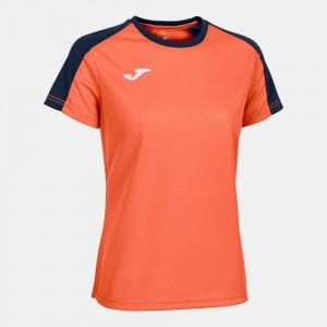 Joma Eco Championship Short Sleeve T-shirt Fluor Kadın Tişört Turuncu Lacivert | 03CFBDVJE