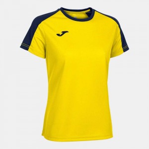 Joma Eco Championship Short Sleeve T-shirt Kadın Tişört Sarı Lacivert | 26MEIYHVD