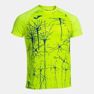 Joma Elite Ix Short Sleeve T-shirt Fluor Erkek Tişört Sarı | 49PFEQKIV