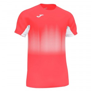 Joma Elite Vii T-shirt Fluor S/S Erkek Tişört Mercan Beyaz | 70GYHAVPI