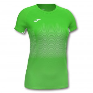 Joma Elite Vii T-shirt Fluor S/S Kadın Tişört Yeşil Beyaz | 43YPNVWRU