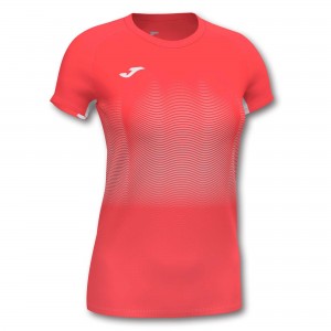 Joma Elite Vii T-shirt Fluor S/S Kadın Tişört Mercan Beyaz | 60TYHBZGD