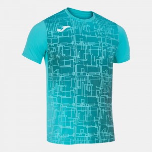 Joma Elite Viii Short Sleeve T-shirt Erkek Tişört Turkuaz | 16TJNAPWR