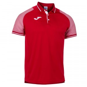 Joma Essential Ii Polo S/S Erkek Tişört Kırmızı Beyaz | 69UBEAMPO