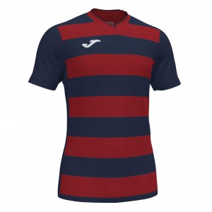 Joma Europa Iv T-shirt S/S Erkek Tişört Lacivert Kırmızı | 17VHABRPO