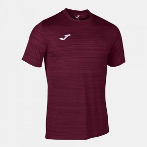 Joma Grafity Iii Short Sleeve T-shirt Erkek Tişört Bordo | 84MVGEWJO