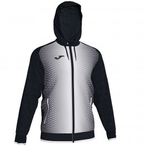 Joma Jacket Hooded Supernova Erkek Eşofman Siyah Beyaz | 39RKMXDBF