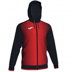 Joma Jacket Hooded Supernova Erkek Eşofman Siyah Kırmızı | 69ATUJDXO