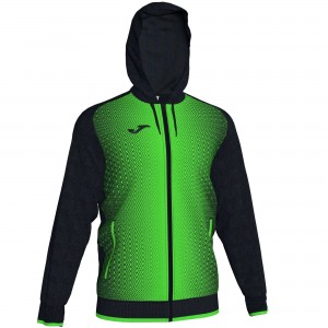 Joma Jacket Hooded Supernova fluor Erkek Eşofman Siyah Yeşil | 65QYDVGXE